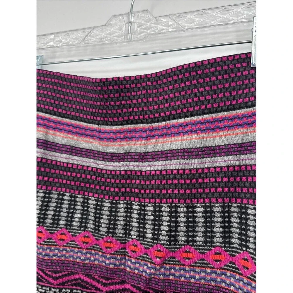 Krimson Klover Purple Merino Sweater Skirt Mini Fair Isle Size Medium Zig Zag